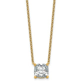 14k 4 carat Lab Grown Diamond VS+ F+ Cushion Complete 18 inch Four Prong Pendant Necklace